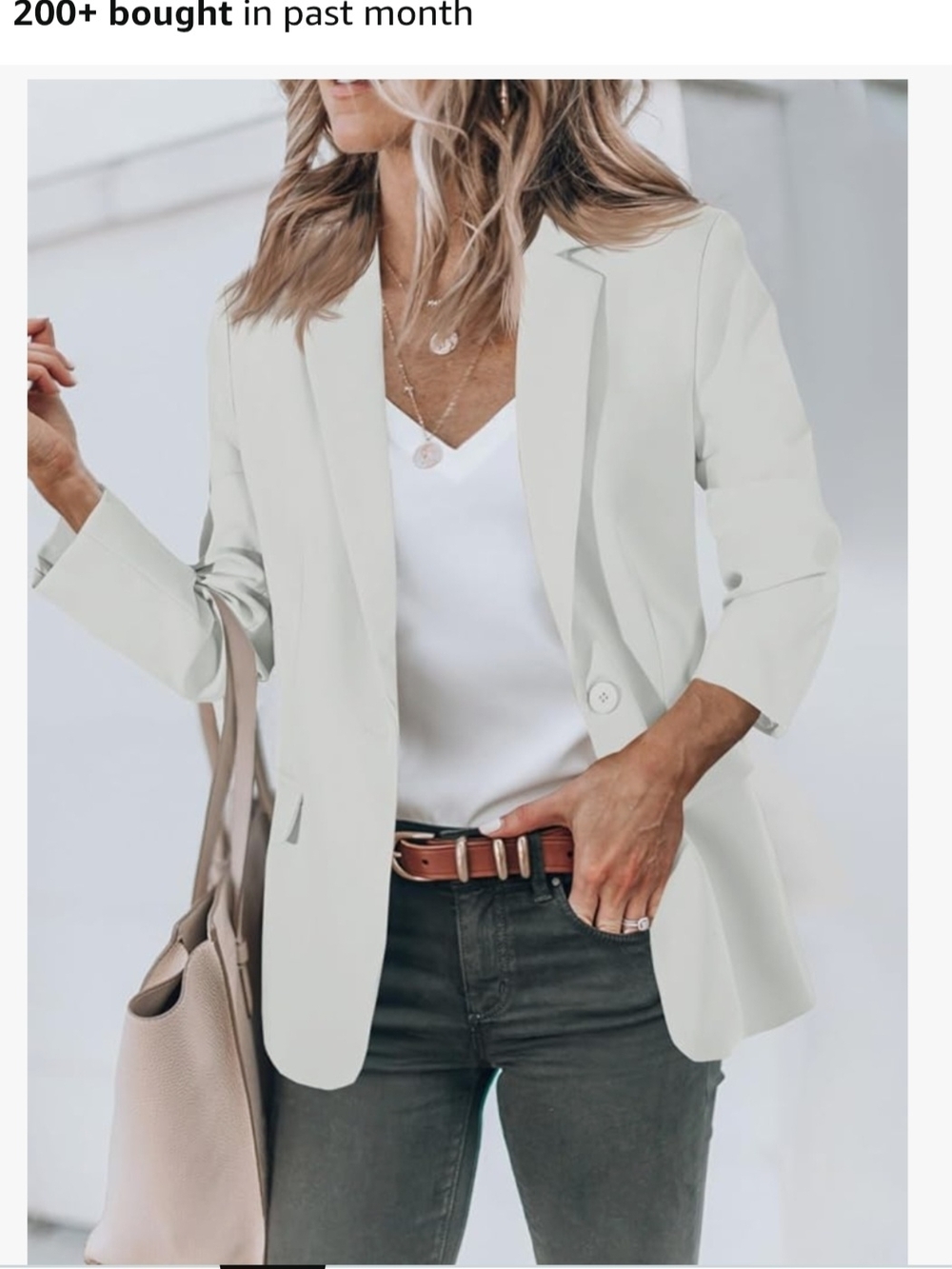 Women’s Lightweight White Blazer Jacket L